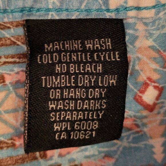 Rock & Roll Cowboy 100% Cotton Pearl Snap Front Aztec Western Shirt Men's XXL - Picture 14 of 15